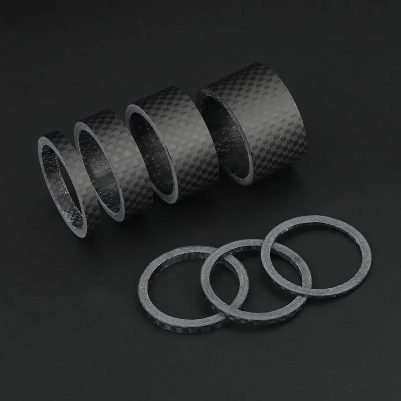 Bicycle Carbon Fiber Spacers for 1-1/8" 28.6mm Fork Headset Handlebar Stem Rise up Height Adjust Washers 3K Matte Rings