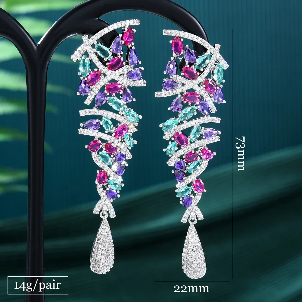 Soramoore anting-anting panjang trendi mewah 2023 anting-anting liontin mode Bohemia wanita seksi gadis pesta aksesoris perhiasan harian