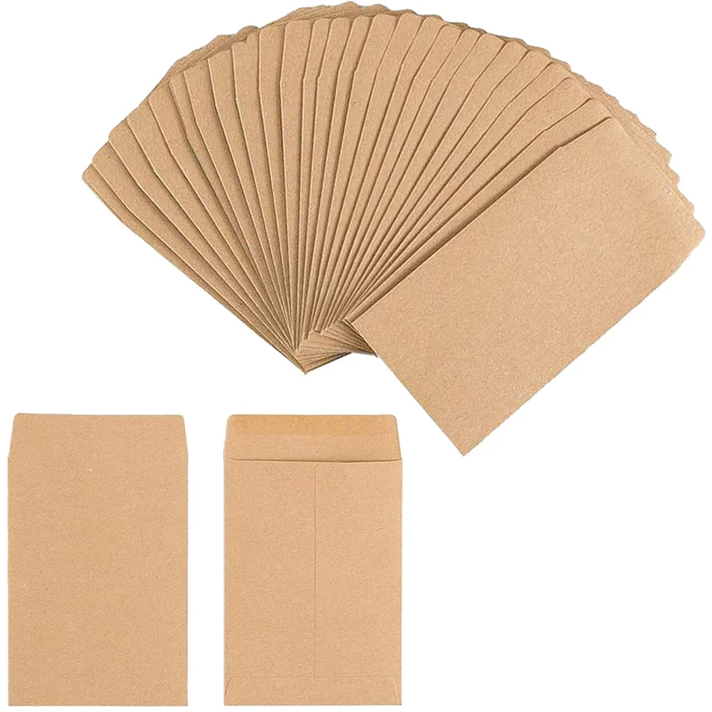 100/200pcs Seed Envelopes Bulk 6x10cm Seed Packets Envelopes Gift Small Paper Coin Envelopes Resealable Seed Organizer Storage