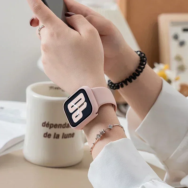 Glass+Case+Strap For Apple Watch 10 42mm 46mm Matte Hard PC bumper Screen Protector Case iWatch series 10 42mm/46mm Accessories