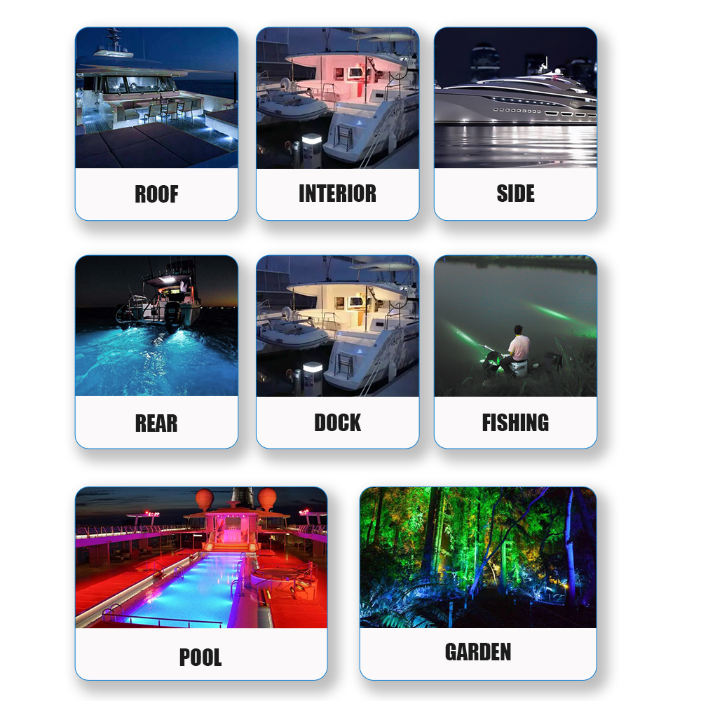 42 LED 防水マリンボート LED ライトステンレス鋼水中ポンツーントランサムランプヨットキャビンデッキテールライトアクセサリー