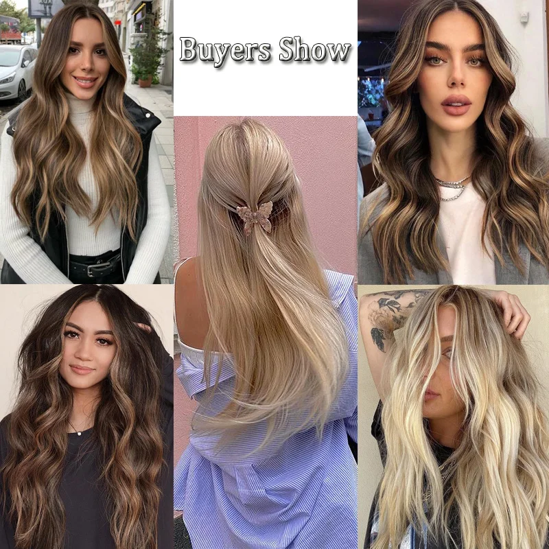 Extensões de cabelo de fio real cabelo humano balayage marrom escuro a castanha invisível transparente remy linha de peixe extensões de cabelo
