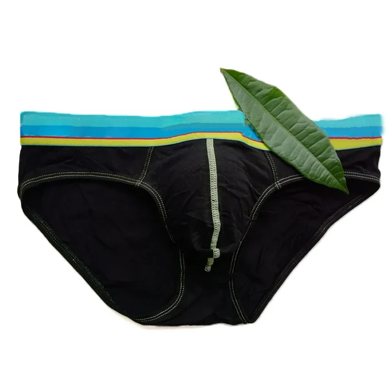 Męskie seksowne bikini moda list w pasie niski wzrost z gąbką uwypuklającą bawełna oddychająca wygodna pochłaniająca pot elastyczne biodra podnieś sportowe majtki