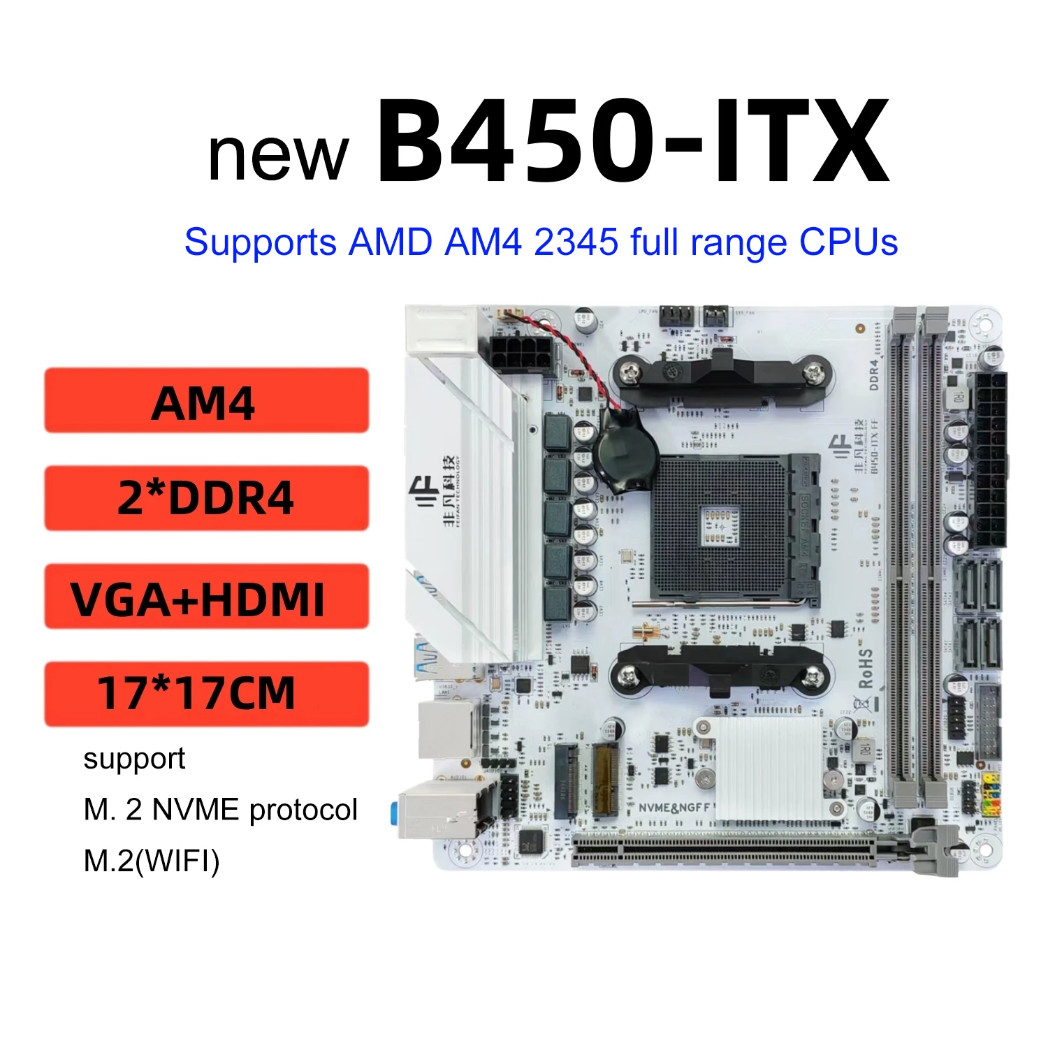 新型デスクトップパソコン用ITXミニマザーボード、M.2対応、B75、B85、B250、B450、H310、H510、H610チップセット搭載