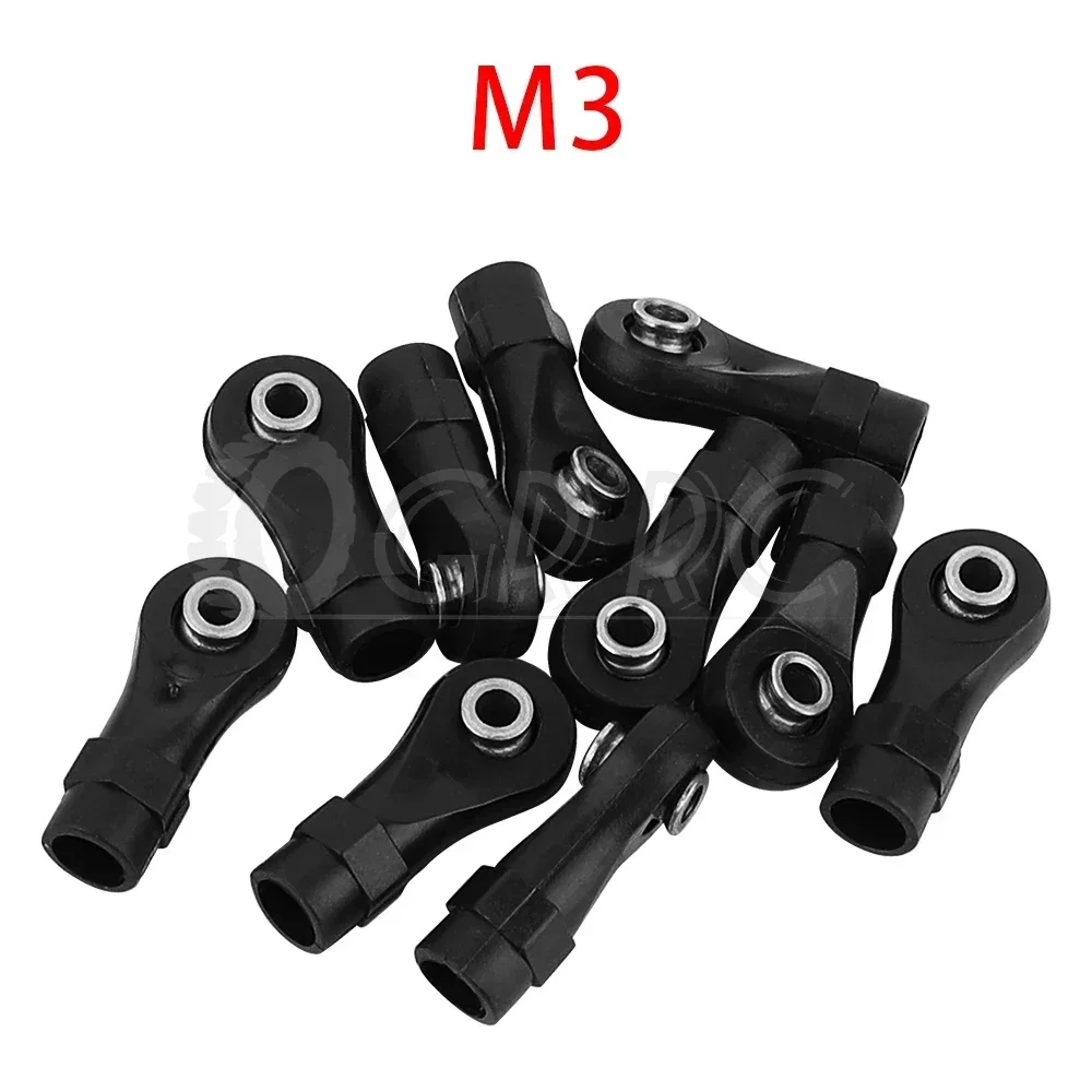 10Pcs M3 M4 Rod Straight Bent Ends Plastic Link Balls Head Linkage Joint for 1/10 RC Crawler Car SCX10 D90 Wraith TRX4 TRX6 Part