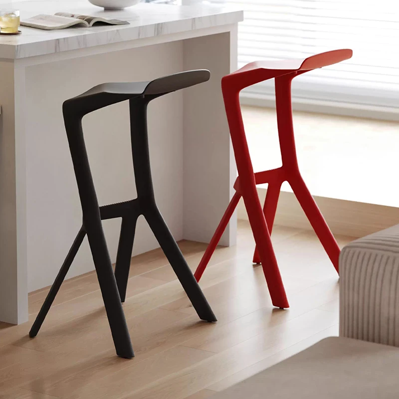 Nordic Bar Chair Modern Plastic Living Room Furniture Chairs High Quality Accessories Bar Chair Creative Design Decor Chairs