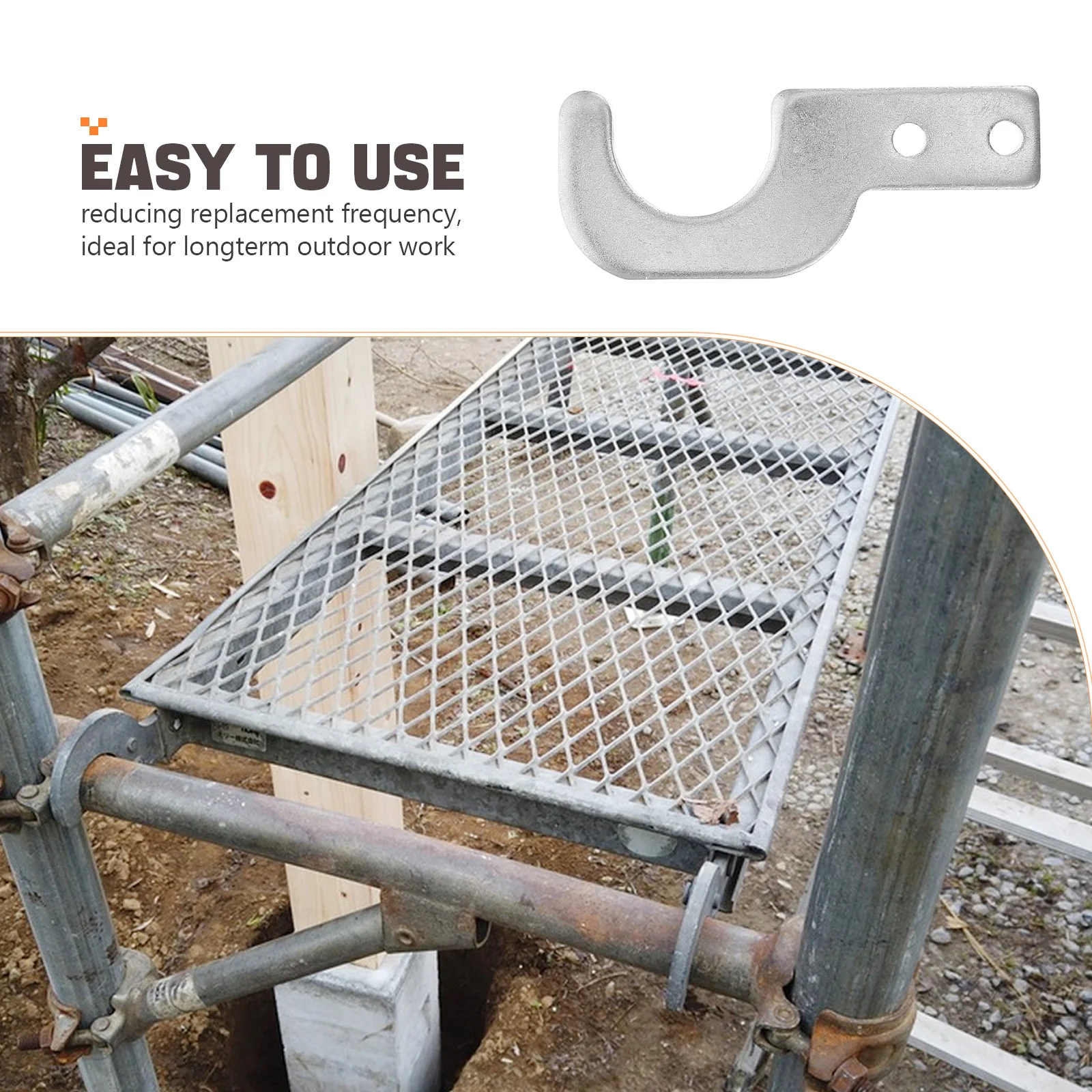 2pcs Scaffold Board Safety Hooks Heavy Duty Secure Clamps Support Brackets Locking Design Quick Install Wear Resistant Universal