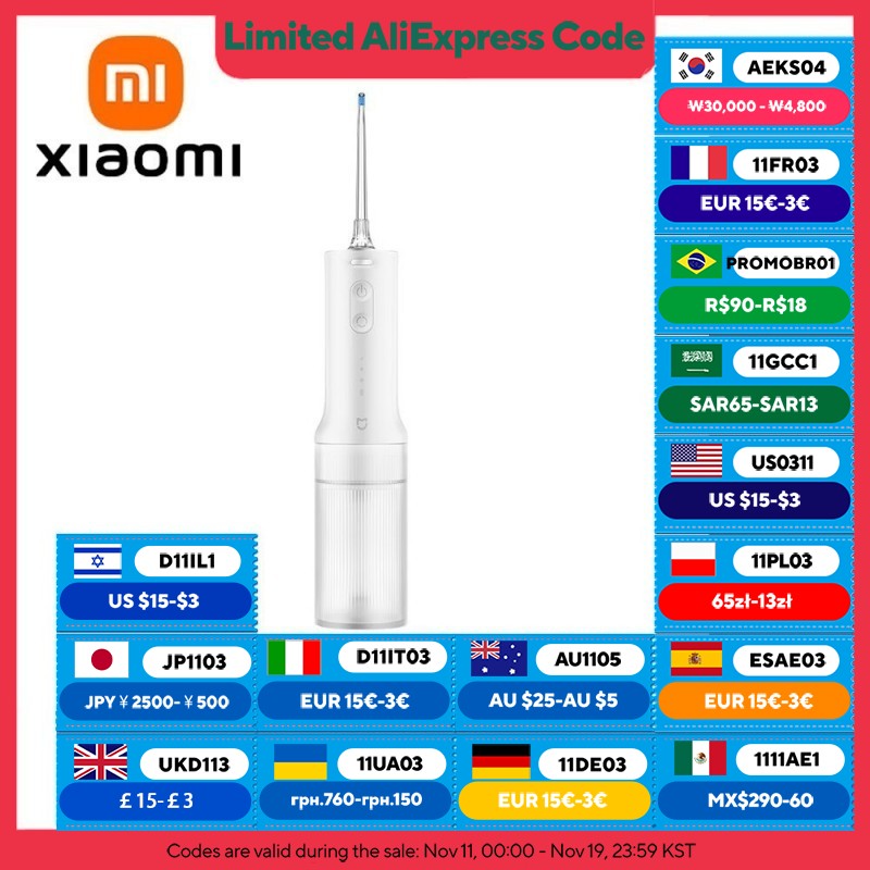 XIAOMI MIJIA Electric Oral Irrigator Upgraded version – Ultrasonic, 90-Day Gentle Use,Water Flosser Dental, 3 Modes, 200mL Tank
