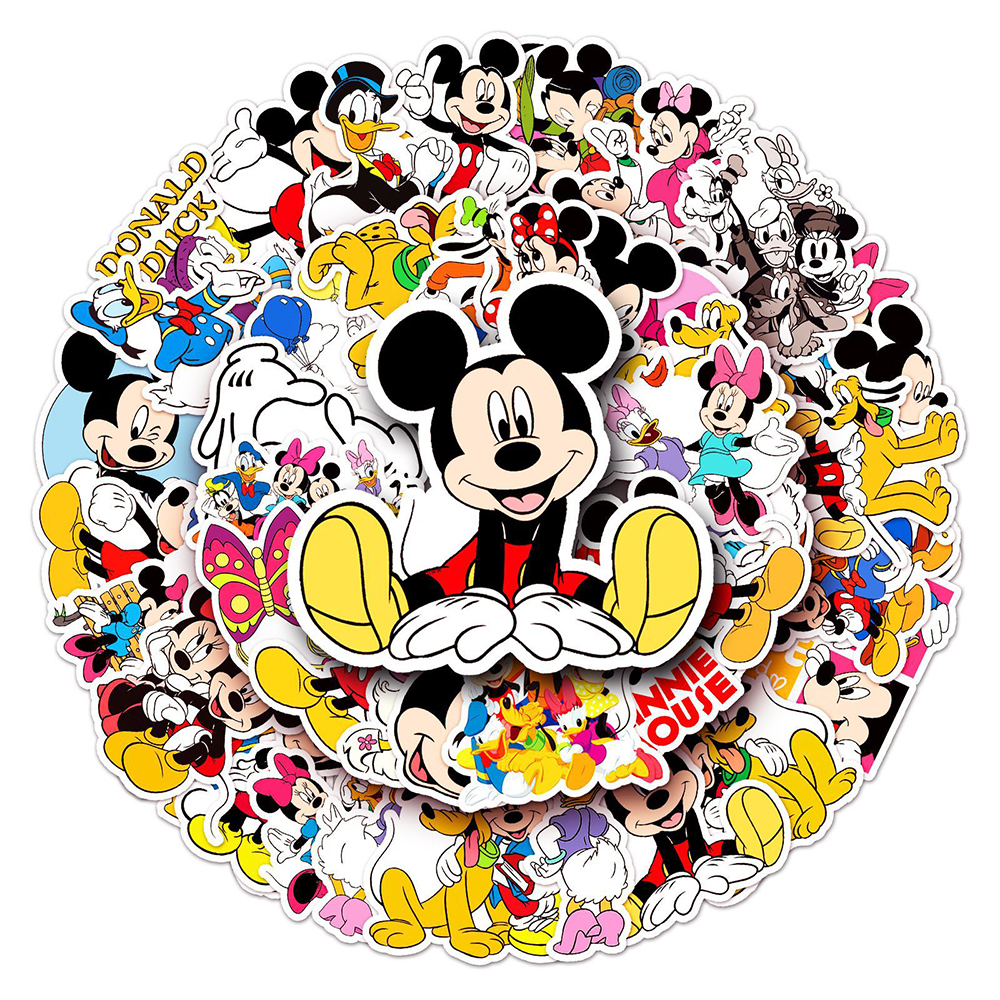 10/30/50PCS Disney Klassische Anime Mickey Maus Aufkleber Nette Donald Duck Minnie Cartoon Aufkleber DIY Telefon kinder Spielzeug Notebook Aufkleber