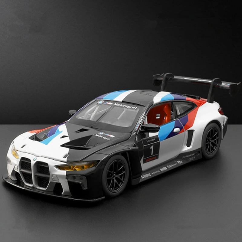 1:24 BMW M4 GT3 合金スポーツカーモデルダイキャストメタルおもちゃの車車両モデルシミュレーション音と光コレクション子供のギフト