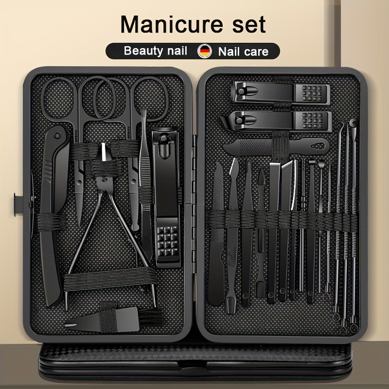 8/12/15/20/24 pçs cortadores de manicure conjunto cortador de unhas doméstico colher de orelha de aço inoxidável ferramenta tesoura pedicure para beleza