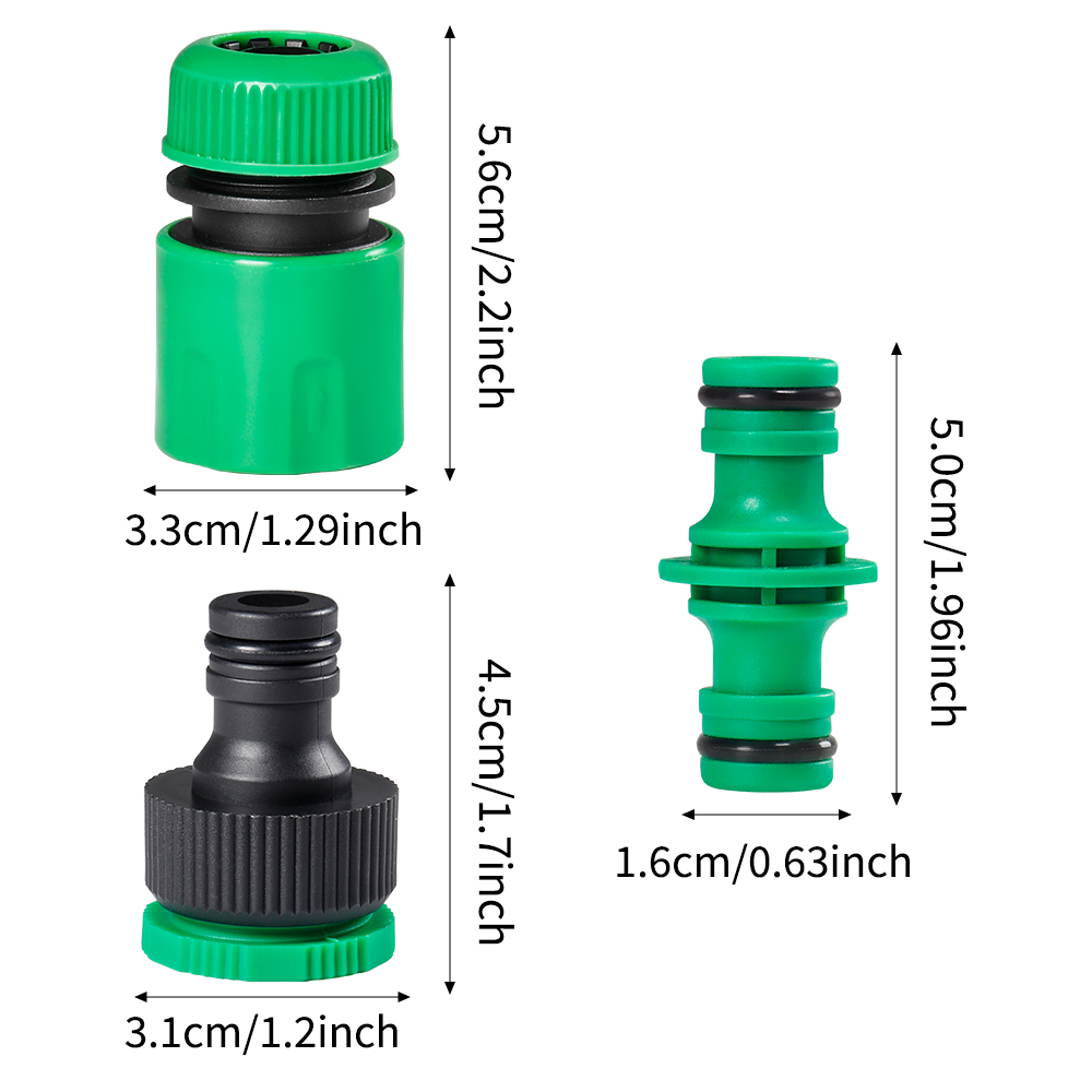Gartenbewässerungsschlauch ABS Schnellkupplung 1/2 Zoll Ende Doppelter männlicher Schlauchkupplungsverbindungsadapter Extender-Set für Schlauchrohr