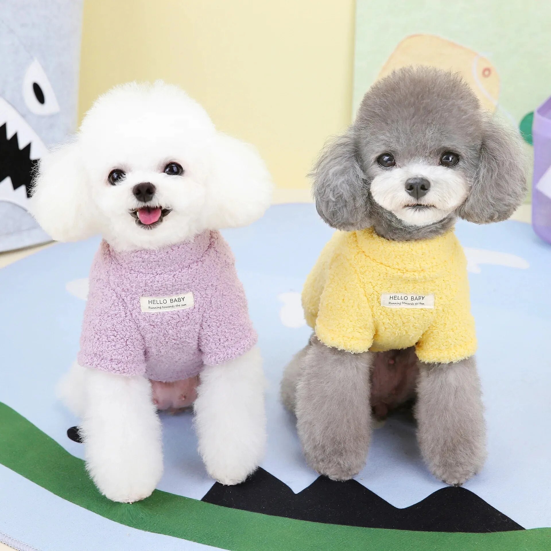 Ropa cálida de lana suave para perros pequeños, abrigo grueso para cachorros, chaqueta para CatCrew, camisa con hebilla de cordón, perros medianos, Invierno