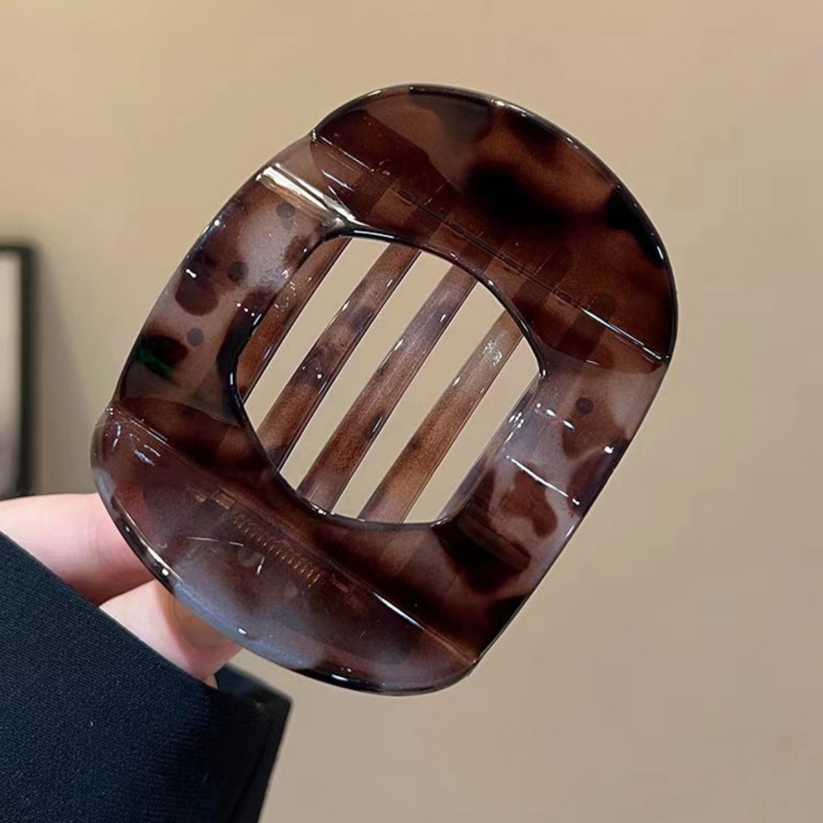 Novo coreano ácido acético grampo de cabelo acessórios para o cabelo elegante feminino leopardo impressão colher clipe baixo rabo de cavalo primavera grampo de cabelo 1pc