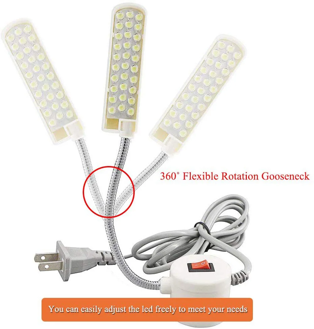 10/20/30 LEDs จักรเย็บผ้าฐานแม่เหล็กทํางาน Gooseneck LED โคมไฟอุตสาหกรรมสําหรับเครื่องกลึงเจาะ Presses Workbenches