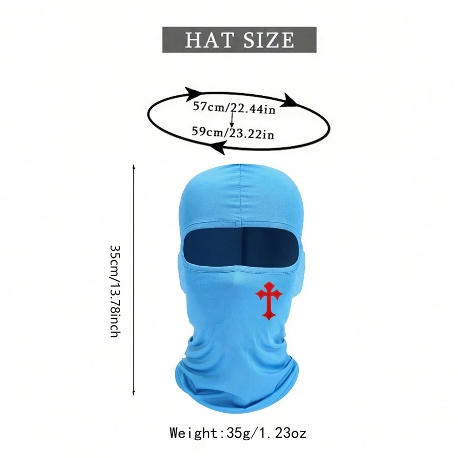 남자와 여자를위한 1pc 크로스 인쇄 마스크 후드 야외 승마 Balaclava 모자 방풍 및 선 스크린 태양 모자