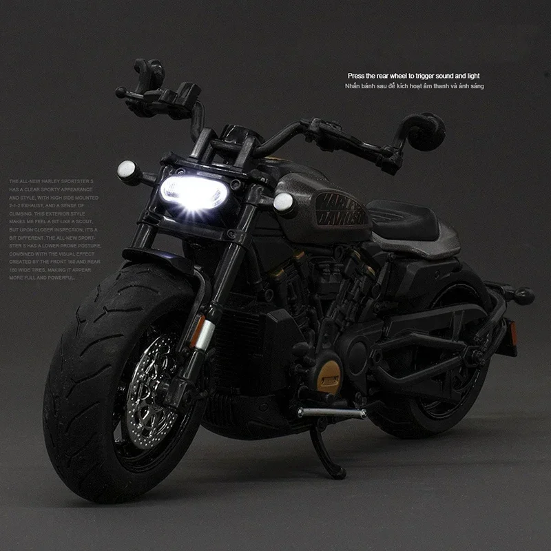 子供のためのハーレースポーツスターのレーシングバイクモデル,DIYストリートスポーツ,おもちゃのギフト,合金,1:12