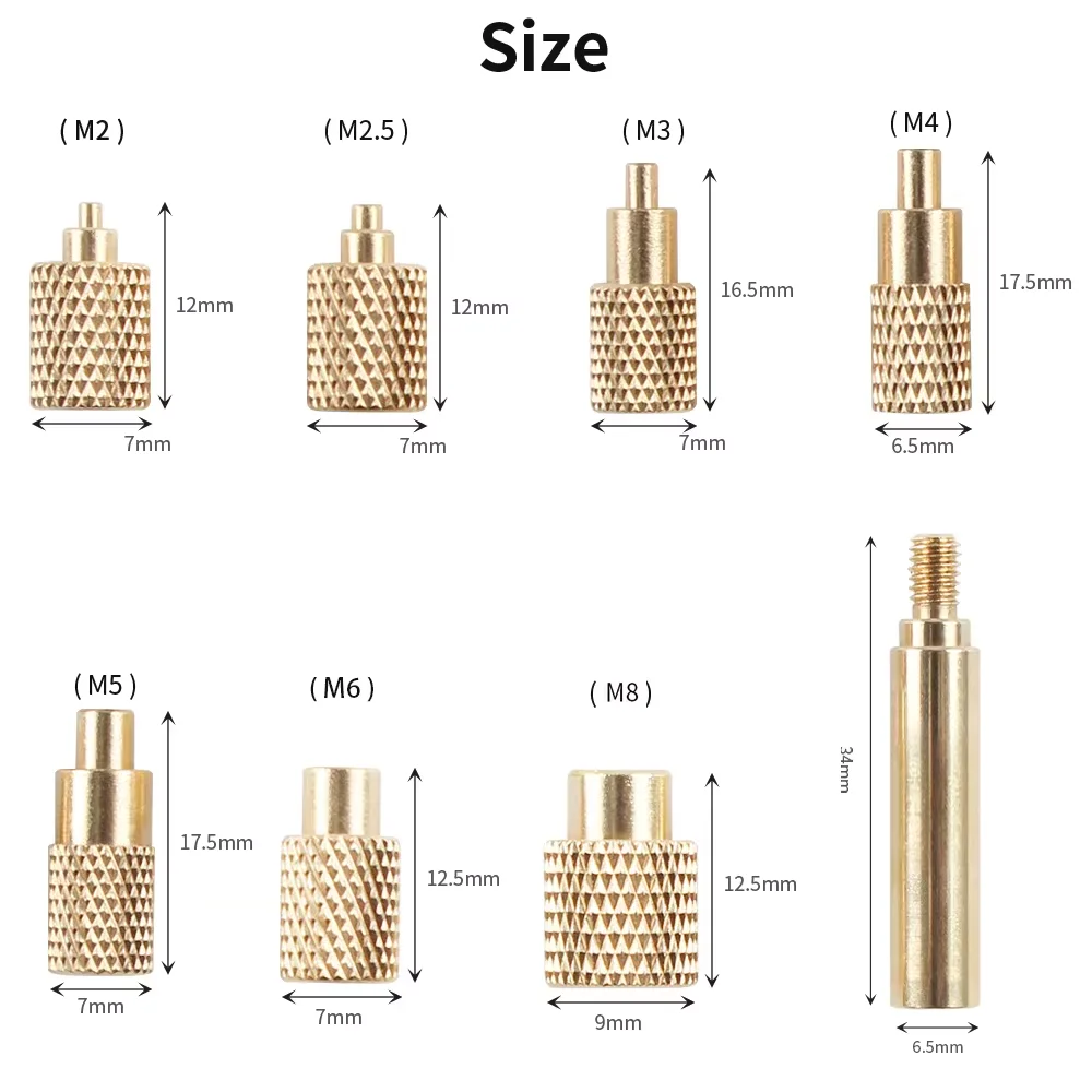 Punta de pistola para soldar TS100, tuerca de inserción térmica, punta de hierro, cabezal de rosca interna, M2-M8, Kit de inserción de tuerca de inserción de fusión en caliente de latón