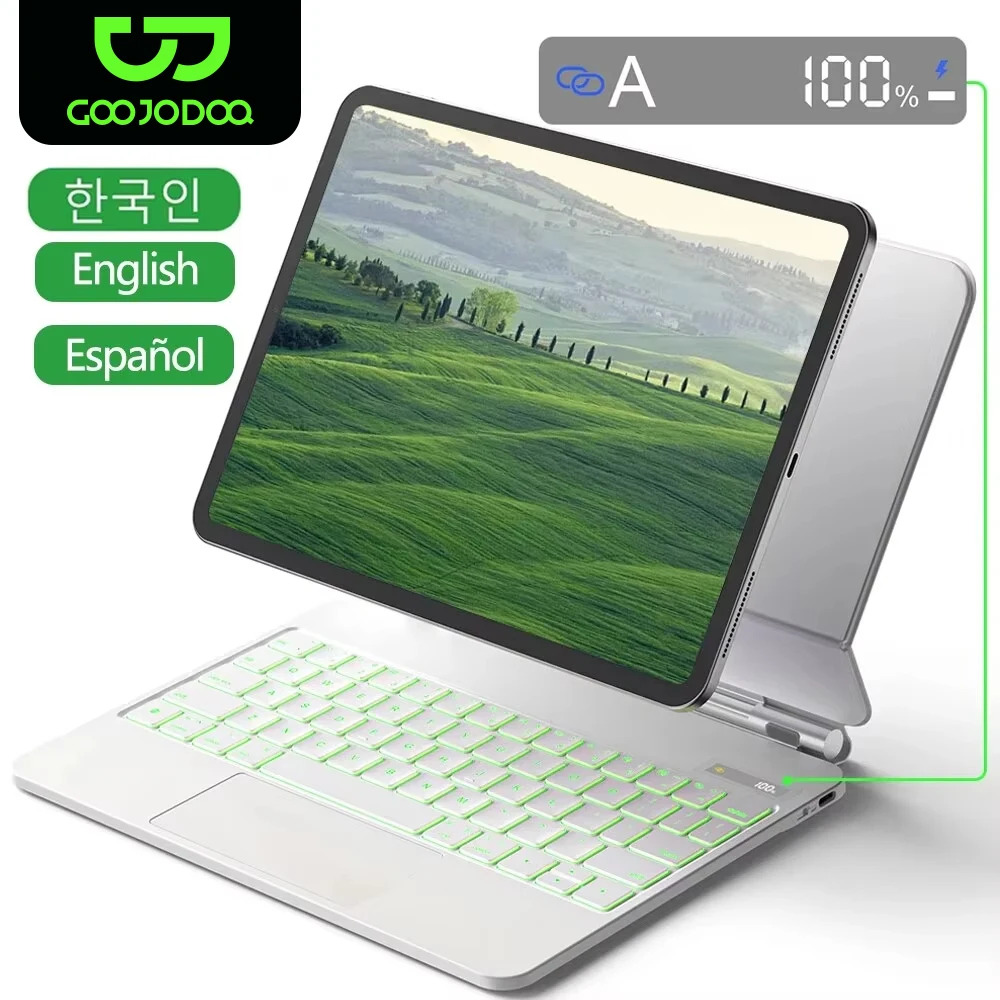 Magic Keyboard avec écran LCD, étui pour iPad Air 6 2024, iPad Pro 13 "Pro 11 2024, iPad Pro 12.9 Air 5 Air 4 10.9