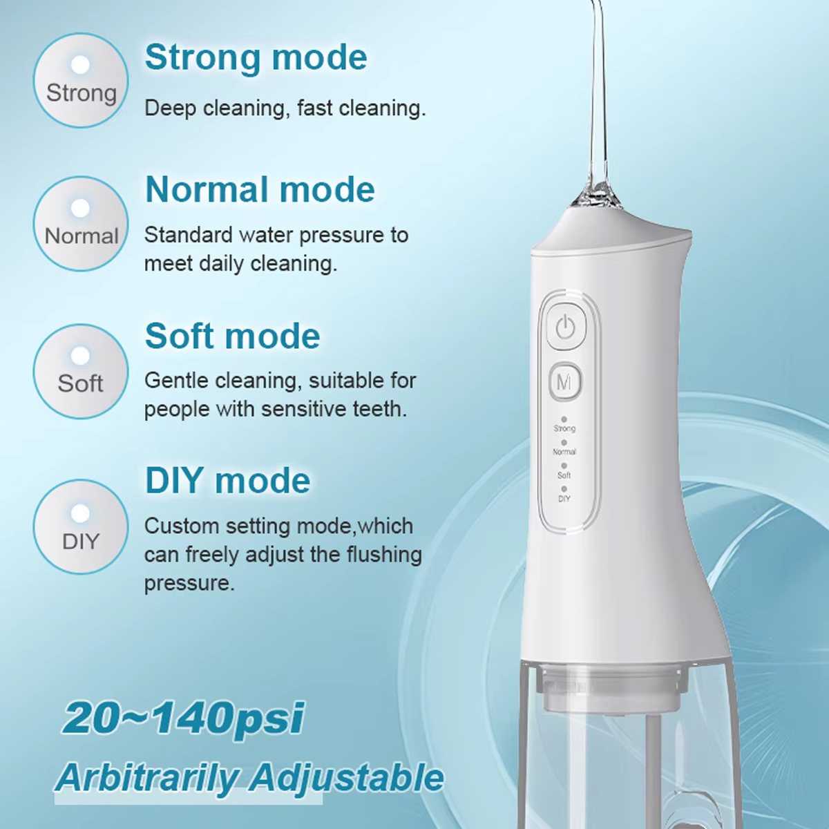 ทันตกรรม Irrigator น้ํา Flosser ด้ายฟันเลือกปากเครื่องซักผ้า USB ชาร์จถัง