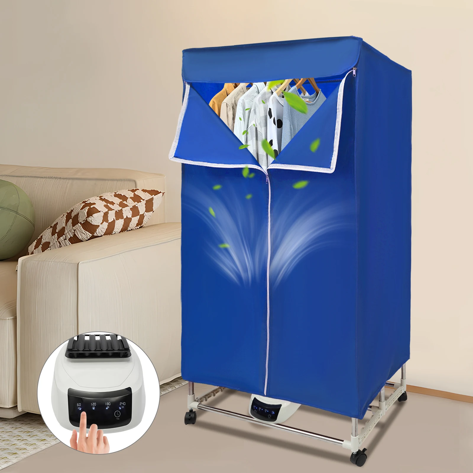 Przenośna suszarka do ubrań, elektryczna mini suszarka 1200-1500W, 5-warstwowa składana suszarka energooszczędna do domu/apartamentu