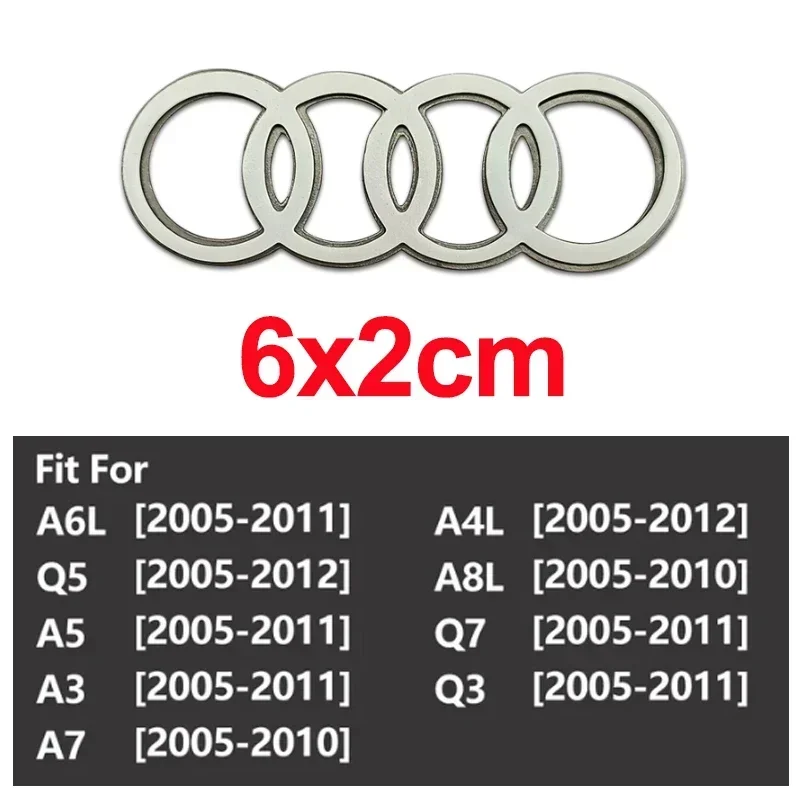 Metal Car Steering Wheel Emblem Replaced Sticker for Audi A6L A3 A4L A5 A6 A7 A8L A1 Q6 Q7 Q8 TT S5 S7 S8 RS7 RS6 Side Decals