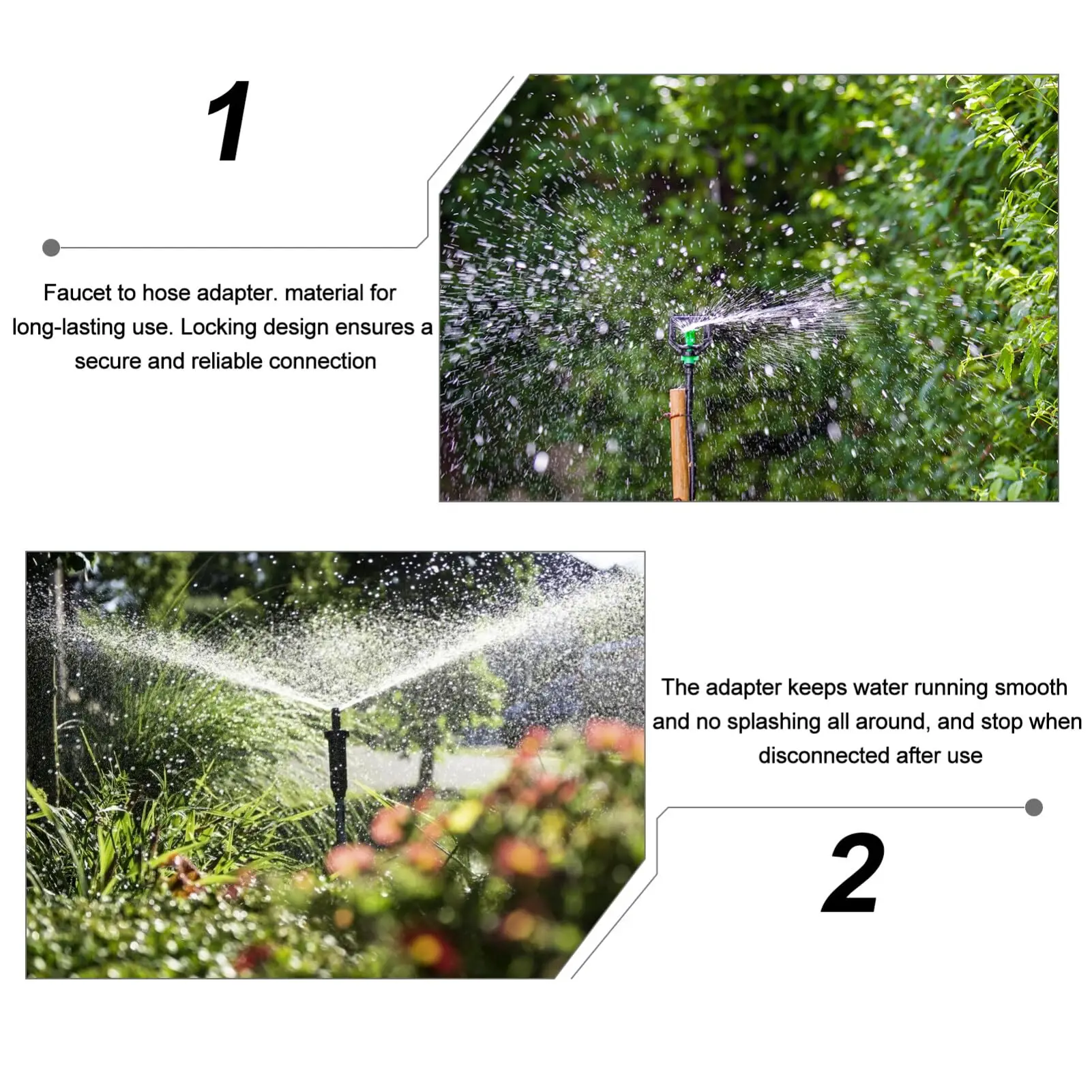 สวนท่อท่อ In-Line ก๊อกน้ําแตะปิดวาล์วรดน้ําชลประทาน Quick Connector พร้อมวาล์ว Garden Gadget