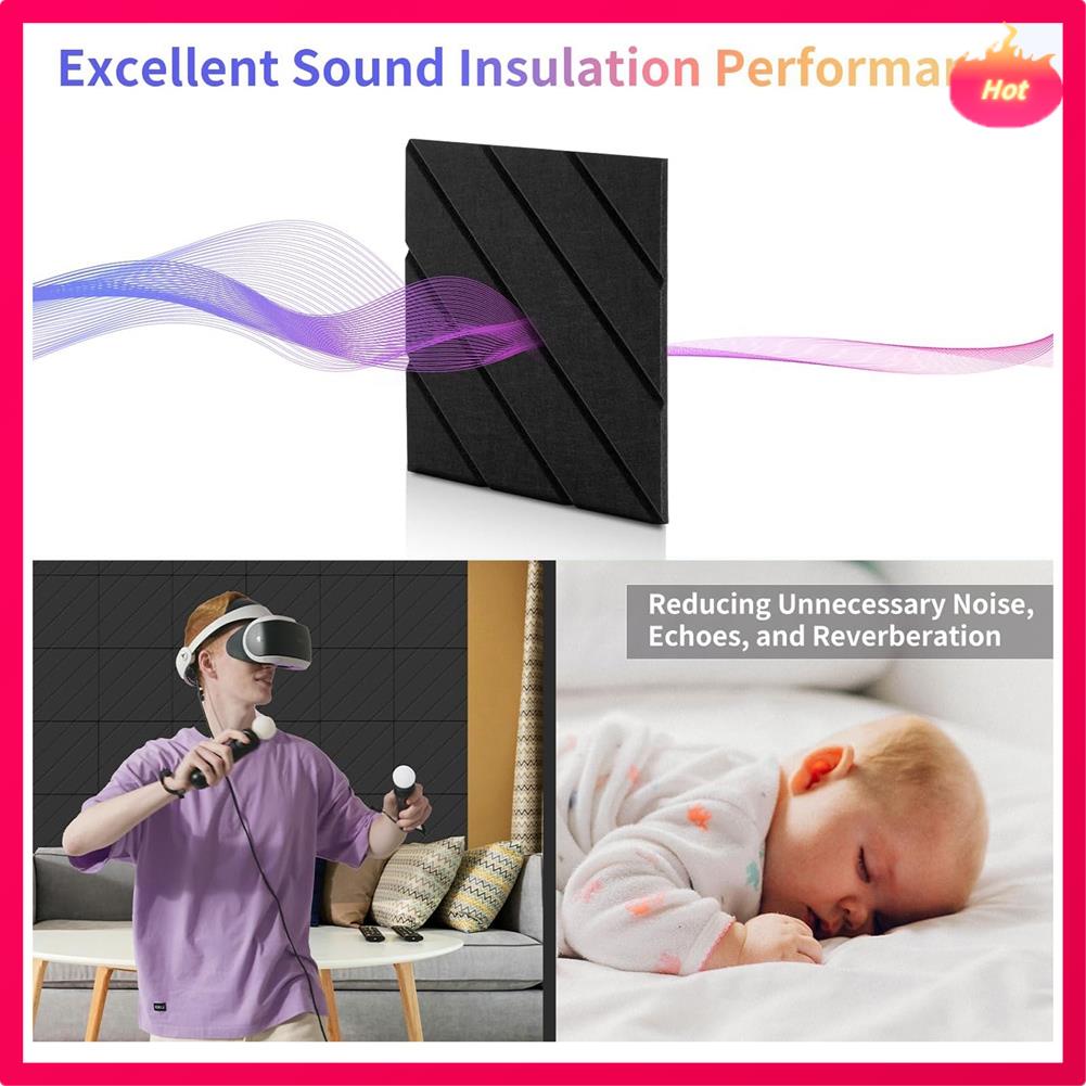 Novos painéis acústicos de 12 pces, 12x12x0.4 Polegada painéis de espuma à prova de som decoração da parede para escritório em casa & sala de jogos
