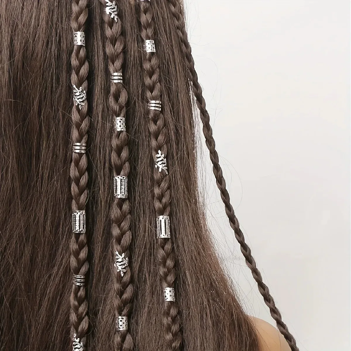40 pçs/set feminino elegante oco anéis de cabelo conjunto com vários padrões diy acessórios para o cabelo para meninas loc jóias de cabelo para tranças
