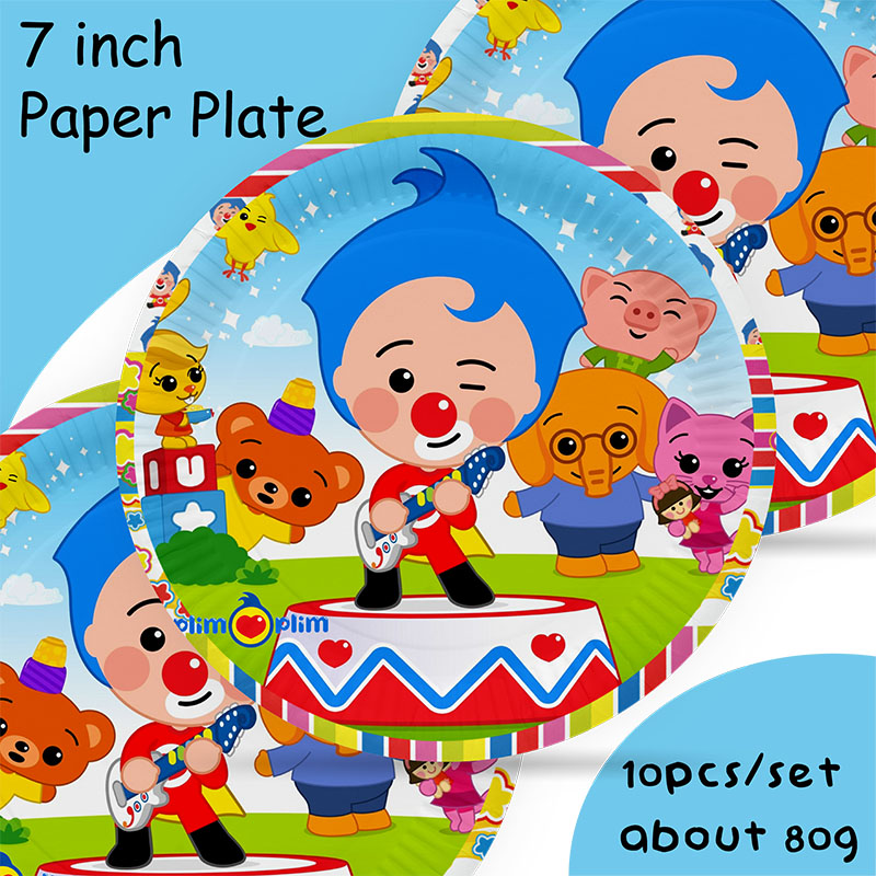 Cartoon Theme Childern Birthday Party Disposable Tableware Paper Cup Plate Background Decoration Supplies Kid Gift Set