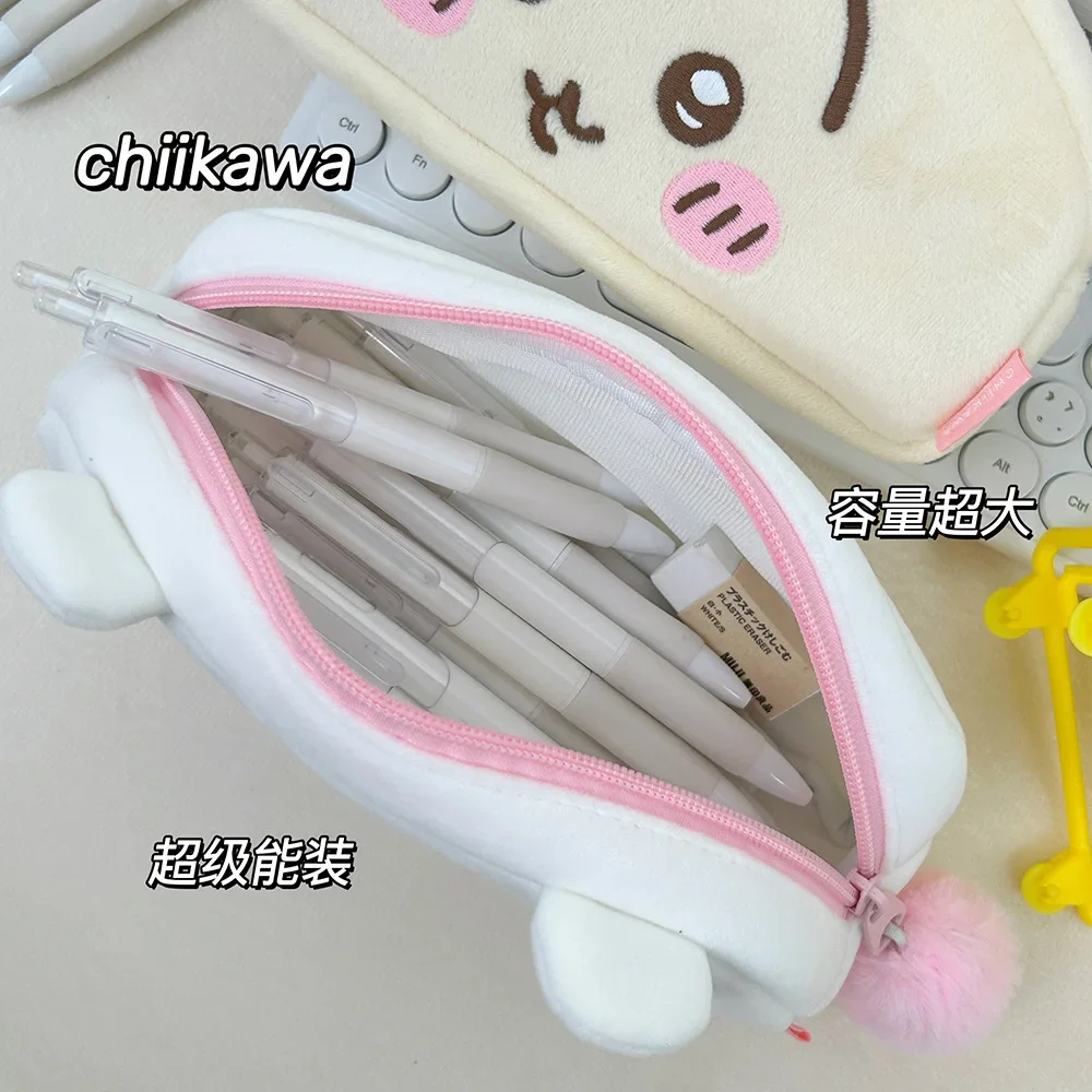 Hachiware Chiikawa Usagi Kawaii ตุ๊กตาดินสอกระเป๋าเครื่องเขียนกระเป๋า Usachi กระเป๋านักเรียนกระเป๋า 2024 สาวใหม่โรงเรียนของขวัญ