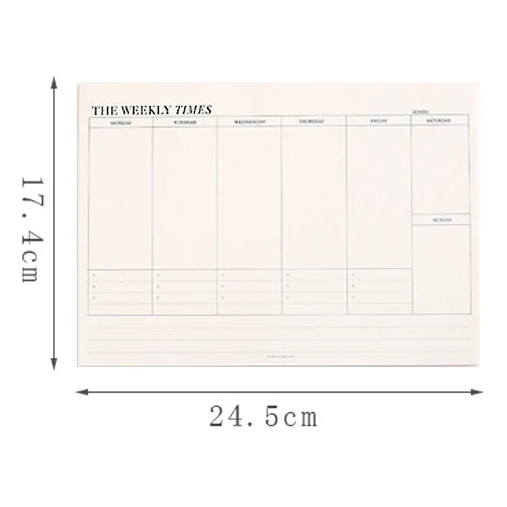 Weekly Planner รายเดือน Undated Agenda Notebook ตาราง Study Planner เกาหลีเครื่องเขียนอุปกรณ์สํานักงานโรงเรียน