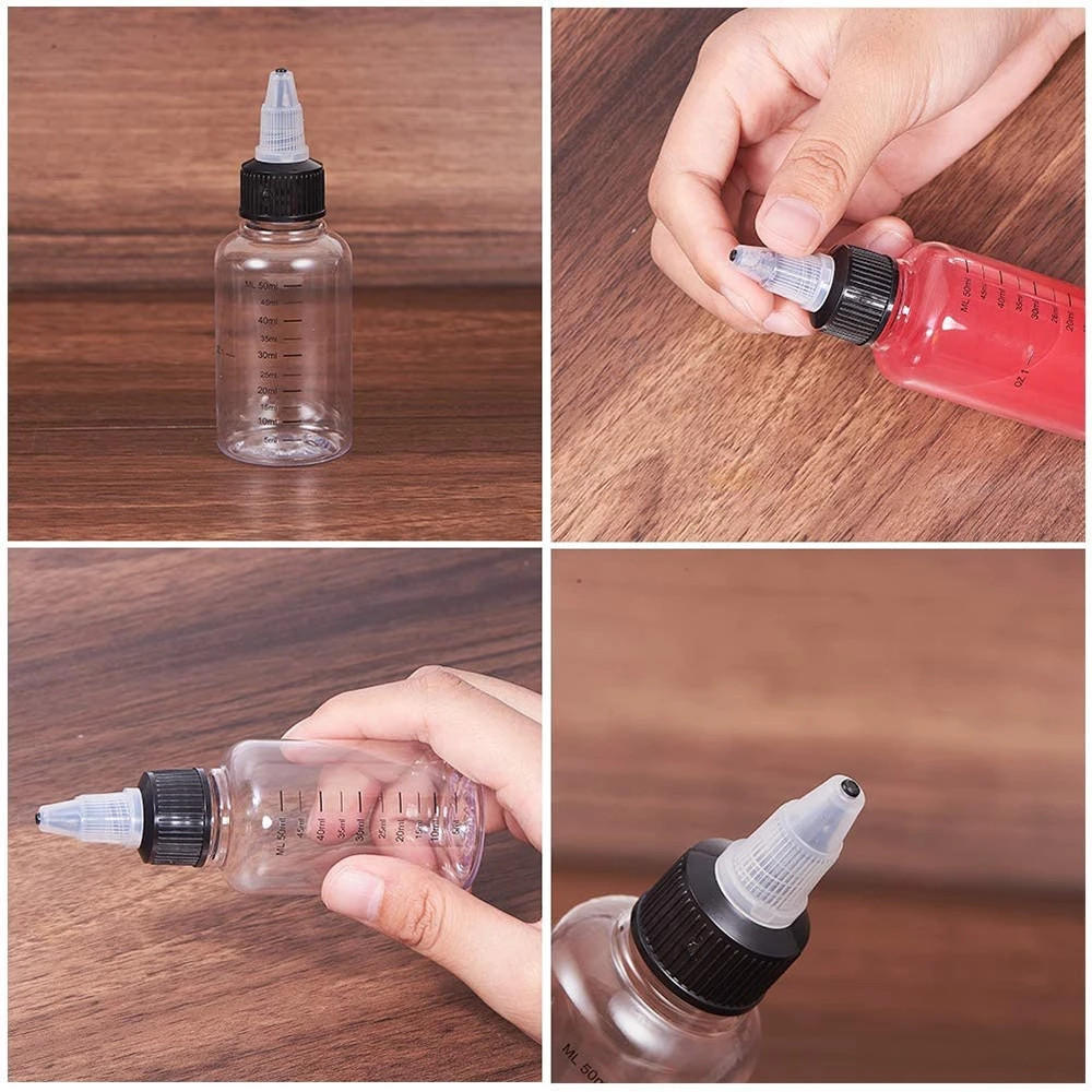 Plastic Needle-Nosed Scale Squeeze Bottle Squeezable Empty Bottle With Leak-Proof For Travel Cosmetics Storage Container