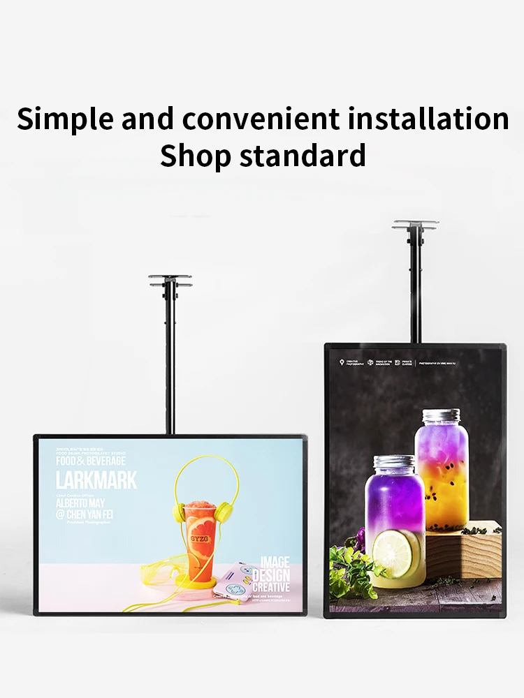 Lighting ultra-thin LED floating lightbox, LED menu board, magnetic ceiling hanging lightbox, suitable for restaurants and shops