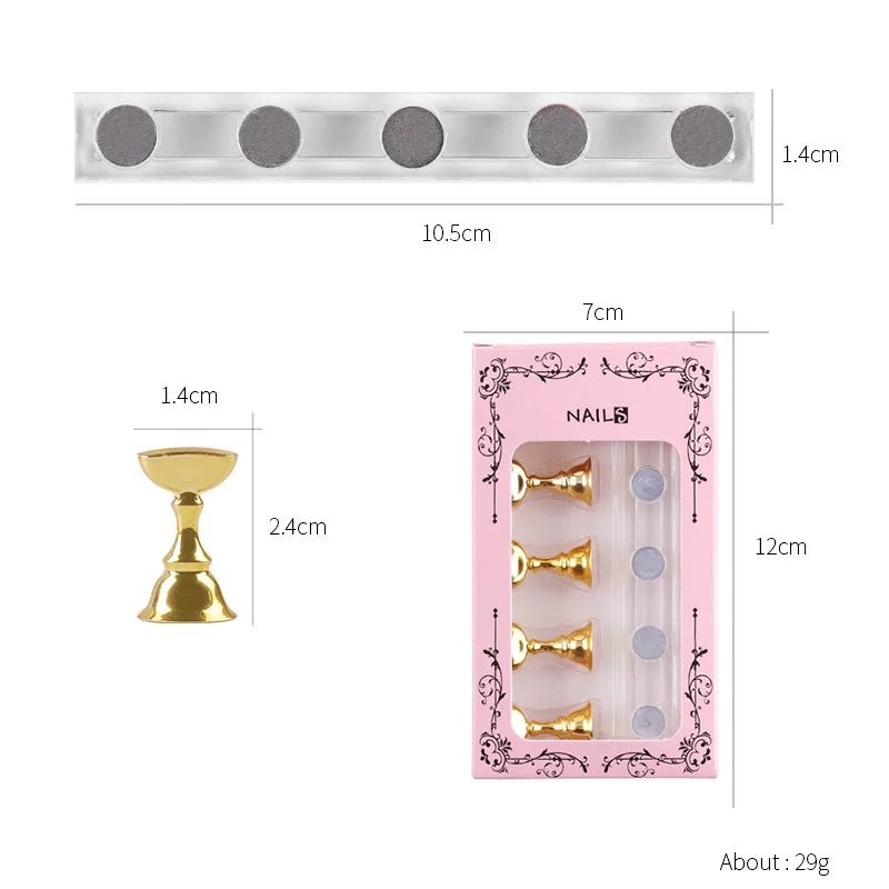 5/30 unids/set soporte magnético para uñas punta de uñas postizas soporte de práctica soporte de Base de cristal exhibición de Arte de uñas para salón de arte DIY y práctica