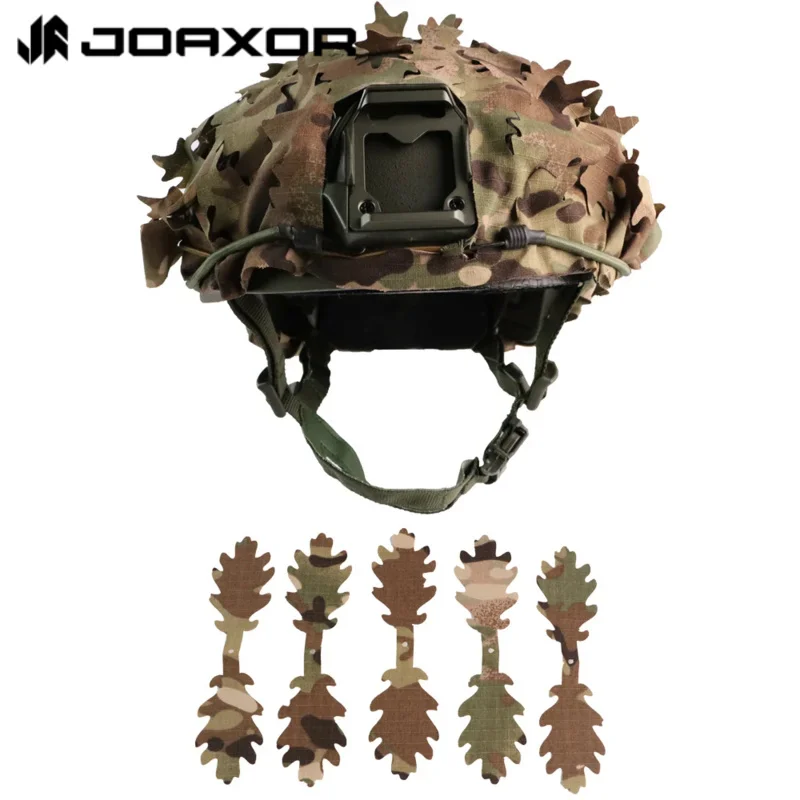JOAXOR หมวกกันน็อคยุทธวิธี Breathable ตาข่าย Camo Camouflage หมวกกันน็อกเหมาะสําหรับยุทธวิธีทหารเกียร์ COMBAT Fast HELMET