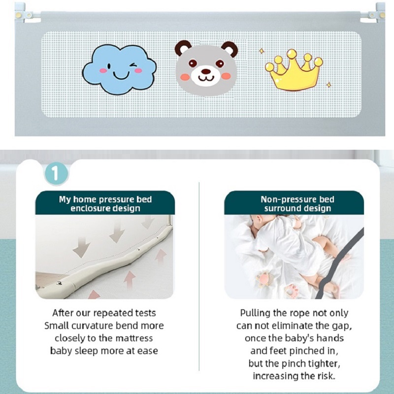 Barrera de seguridad para cama de bebé, Protector de riel de cama para niños, Protector de dormitorio, riel para dormir, valla protectora lavable para niños pequeños, 1 ud.