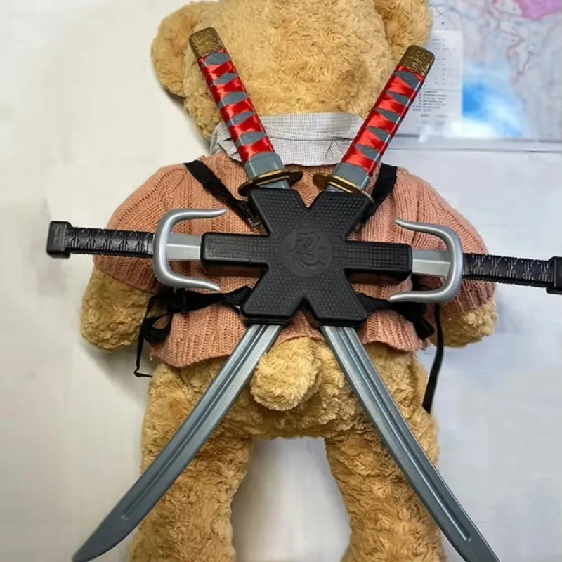 56 centimetri Halloween Samurai Ninja Plastica Retro Coltello Lungo Pugni 7 Pezzi in Un Set Deadpool Cos Doppia Spada Bambole Cosplay Giocattolo Regalo