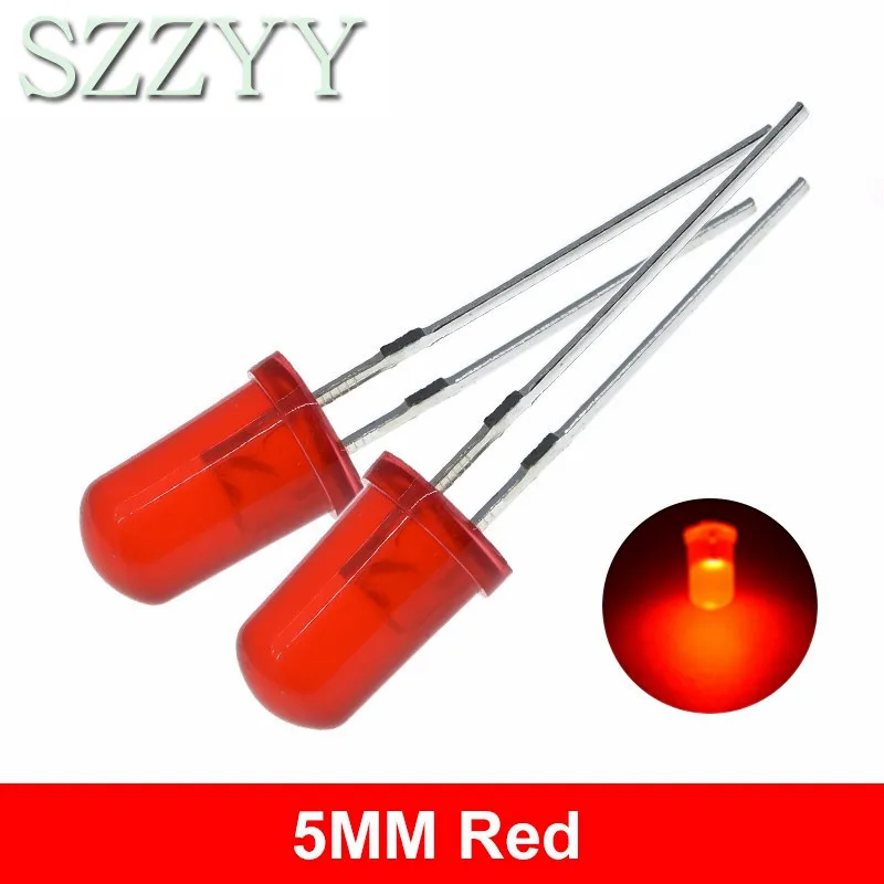 100 unids/lote 3mm 5mm LED rojo verde amarillo azul blanco F3 F5