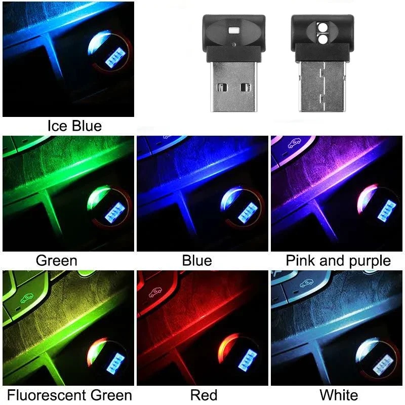 USB Sfeerlicht Mini USB LED Auto-interieurverlichting met meerdere kleuropties voor sfeerverlichting