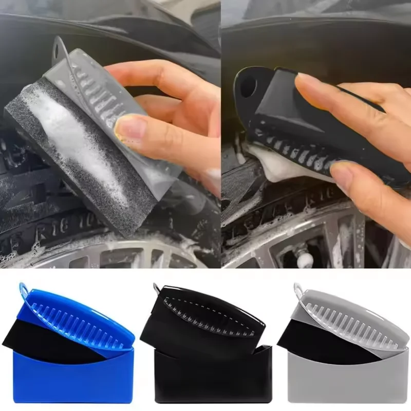 ล้อรถขัดแว็กซ์ฟองน้ําแปรง ABS ซักผ้าทําความสะอาดยาง Contour Dressing Applicator Pads รายละเอียดอุปกรณ์เสริม
