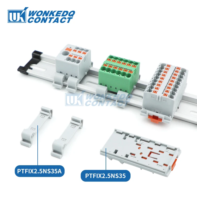 Distribution Block PTFIX 2.5mm² 2/4/6/7/12/13/18/19 Connection Push-in Electric Power Terminal Block Connector Mount on Din Rail