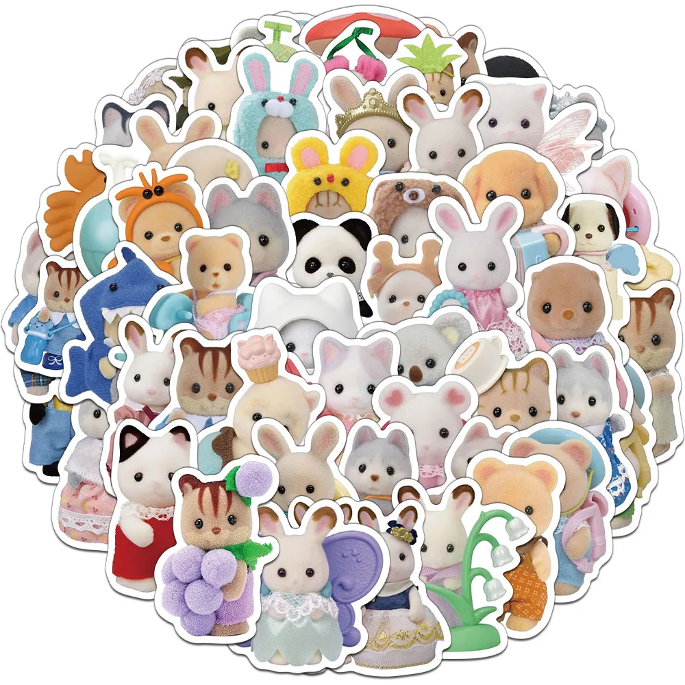 55/110PCS Calico Critters Cute Cartoon Stickers Decorative Phone Cases Notebook DIY Personalized Waterproof Stickers