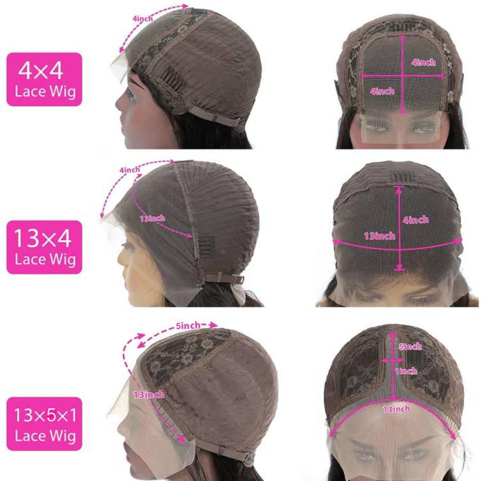 Senhorita Rola-Loose Deep Wave Lace Encerramento Frontal Perucas de Cabelo Humano, Pré Arrombado com o Cabelo do Bebê, Cabelo Remy Brasileiro