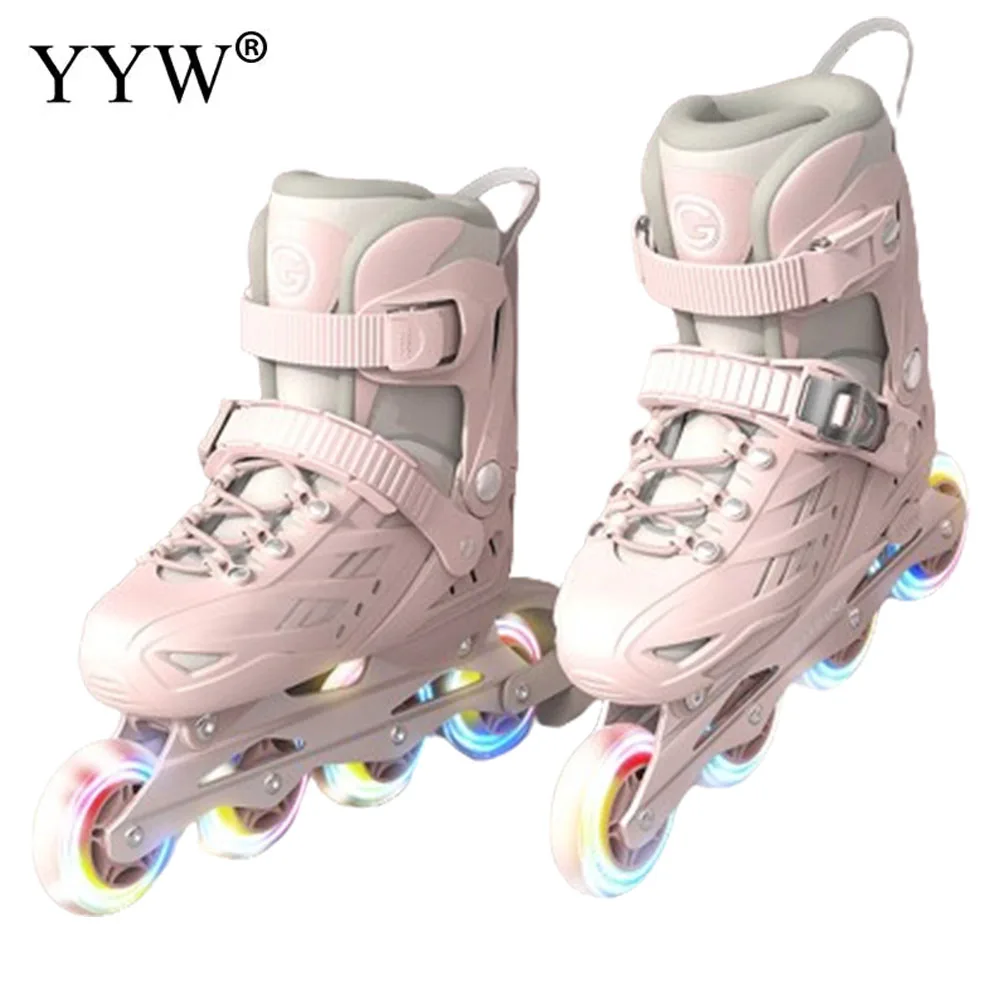 ​ Professional อินไลน์ Roller Skates ชายหญิงเด็กรองเท้าสเก็ตความเร็วกลางแจ้งสเก็ต 4 ล้อรองเท้าผ้าใบฟรีสไตล์รองเท้าผ้าใบ