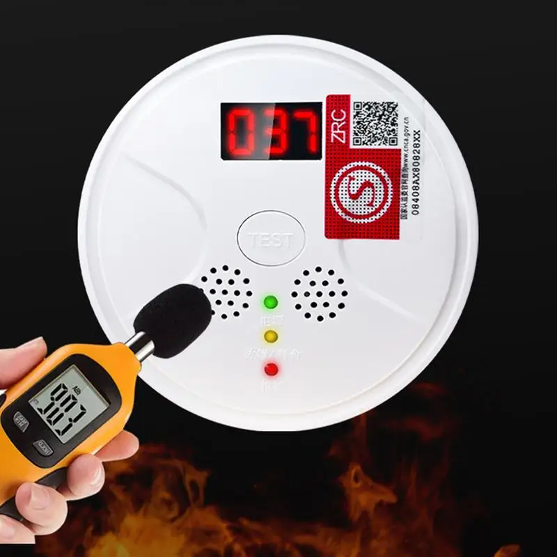 Carbon Monoxide Detectors Travel CO Alarm Battery-Powered CO Warning Monitor Portable CO Alarm Detector With Digital Display &