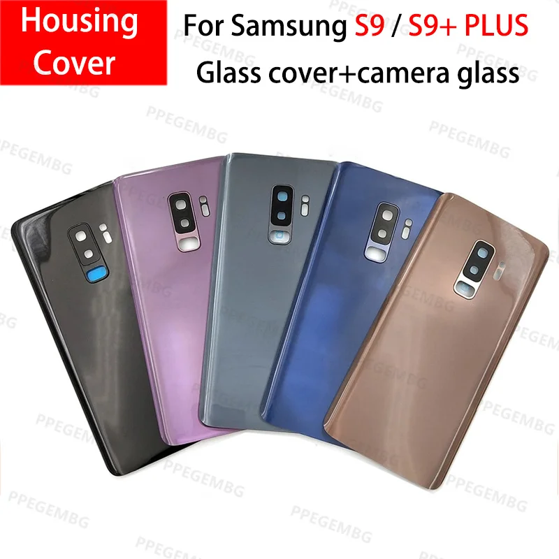 Замена заднего стекла для Samsung Galaxy S9 G960/S9+ Plus G965 Крышка батарейного отсека Задняя дверь Корпус Чехол Наклейка на объектив камеры