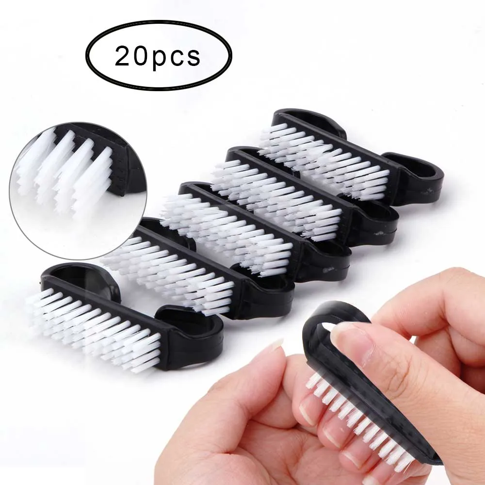 Cepillo de limpieza superior para uñas, plástico suave para quitar el polvo, cuidado de los dedos, Gel UV, herramienta de manicura y pedicura, cepillos de maquillaje para fregar