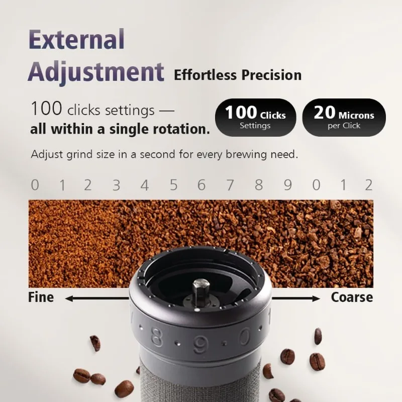 1Zpresso K-Ultra Manual Coffee Grinder Silver with Carrying Case, Assembly Consistency Grind Stainless Steel Conical Burr, Folda