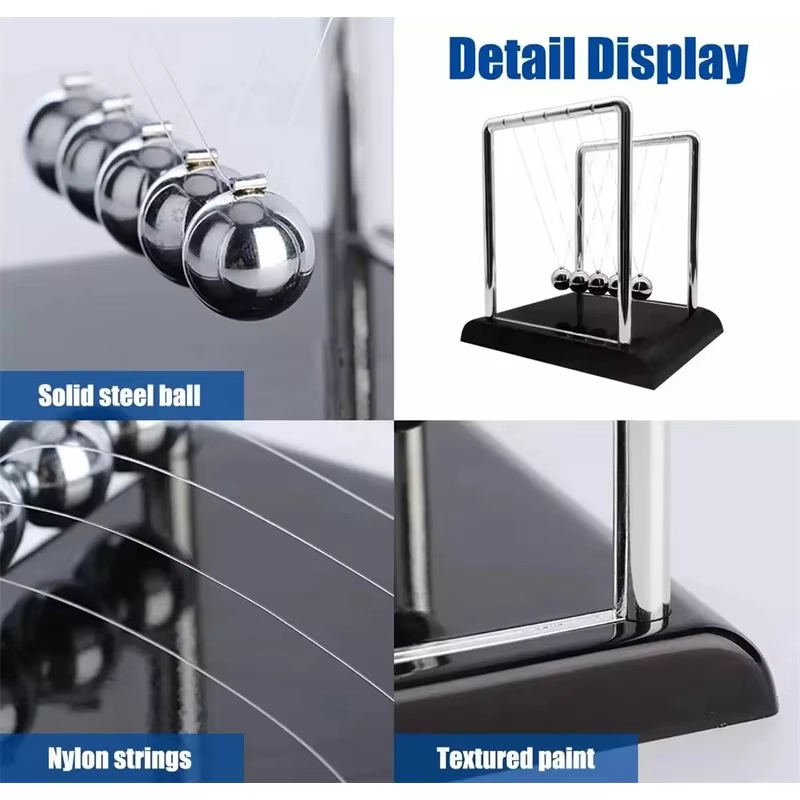 Newton's Cradle Balance Steel Ball Schreibtischspielzeug Geschenk Schwerkraftpendel Lehrmittel Physik Wissenschaft Metall Home Office Dekoration